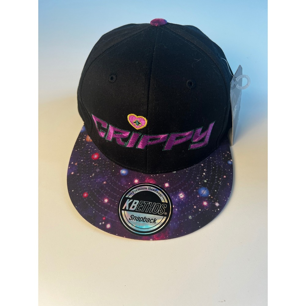 KBETHOS Crippy Snapback Hat Black‎ Purple Galaxy Bill Premium Headwear
